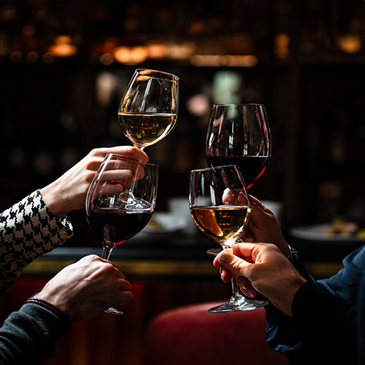 Group of colleagues celebrating a farewell at Dans le Noir ? restaurant