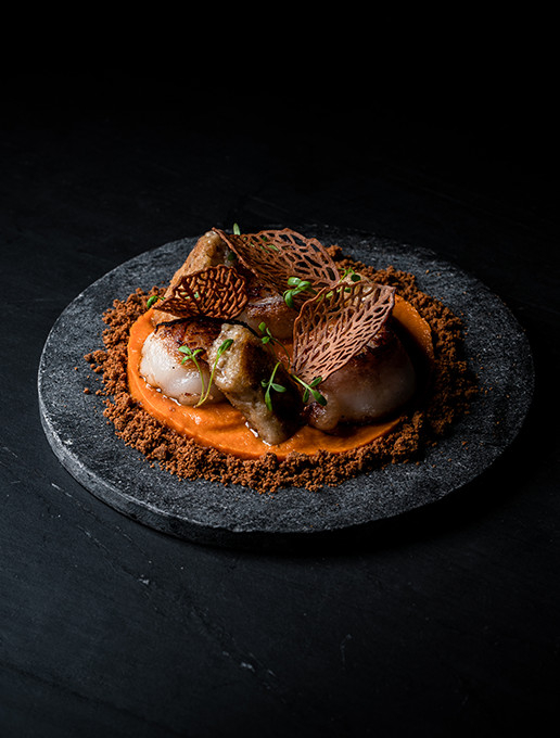 A refined and creative dish served for Mother’s Day at Dans le Noir ? restaurant
